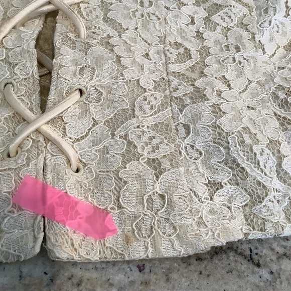 Rampage Corset Lace Crop Top Y2K Cream - Picture 9 of 9